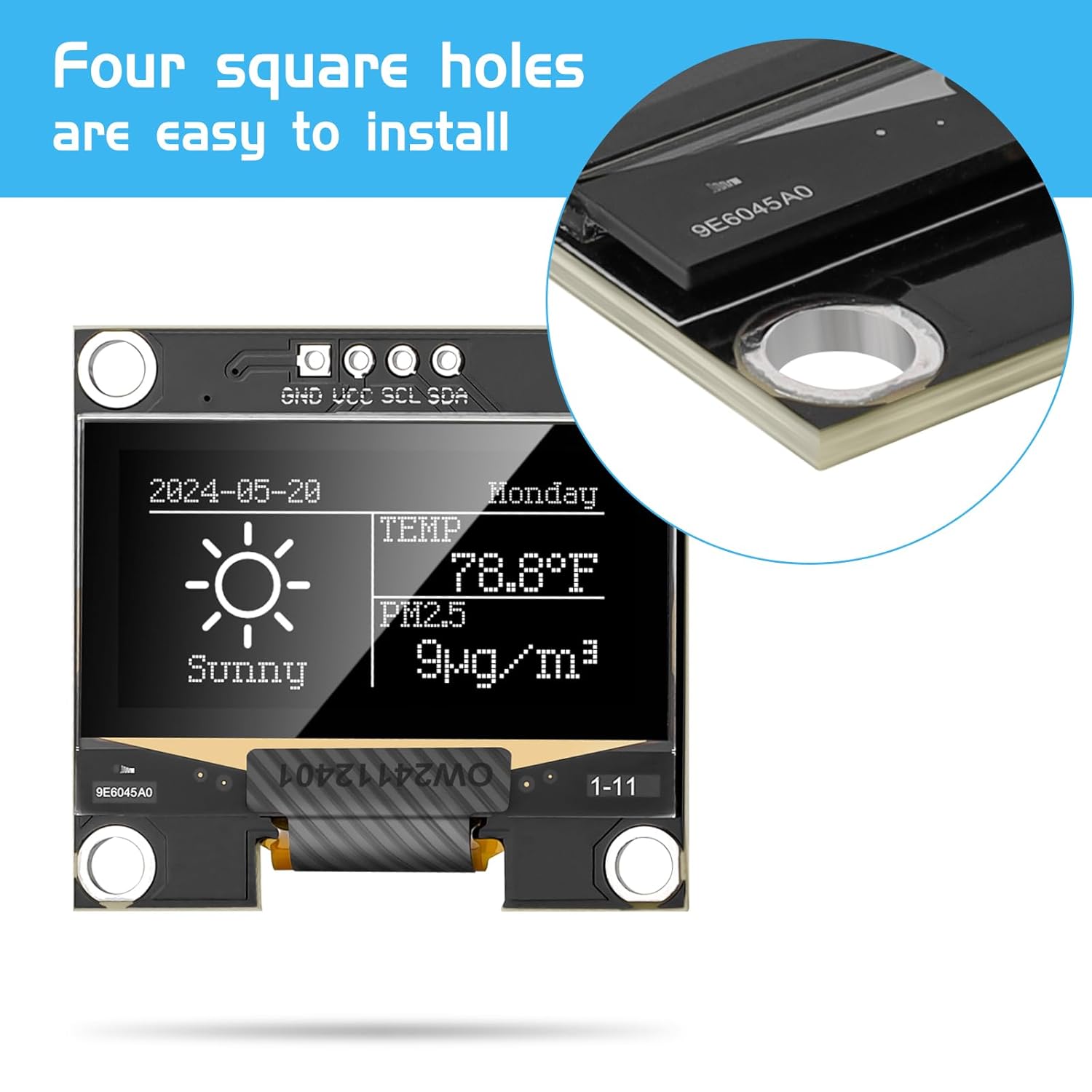 1.3in SSD1106-Controller 128x64 I2C OLED Display