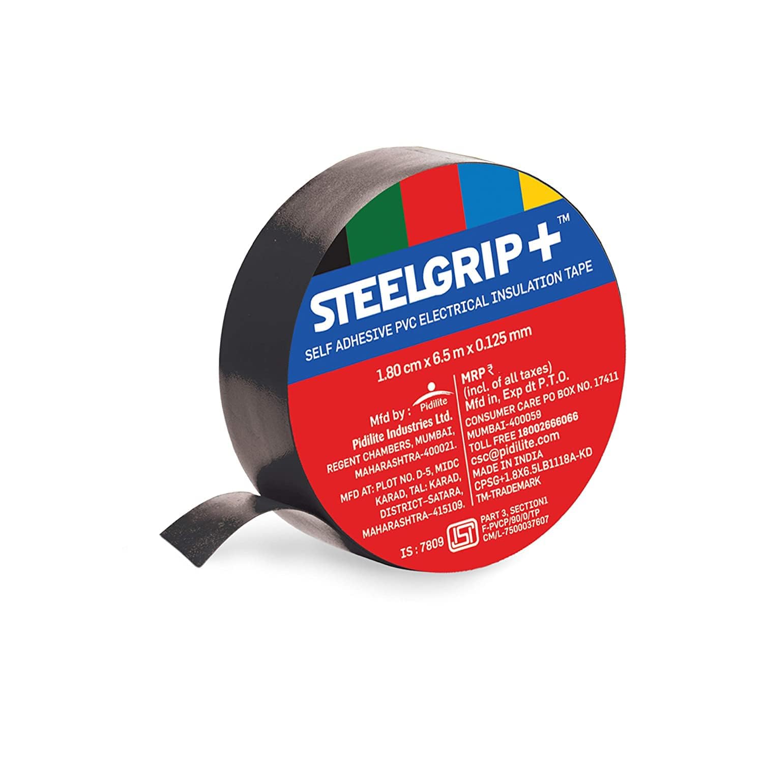Steelgrip: Self Adhesive PVC Electrical Insulation Tape 1.7cmX6.0mtr