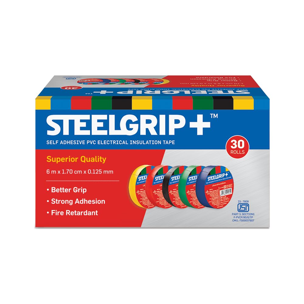 Steelgrip: Self Adhesive PVC Electrical Insulation Tape 6Mx1.7cm