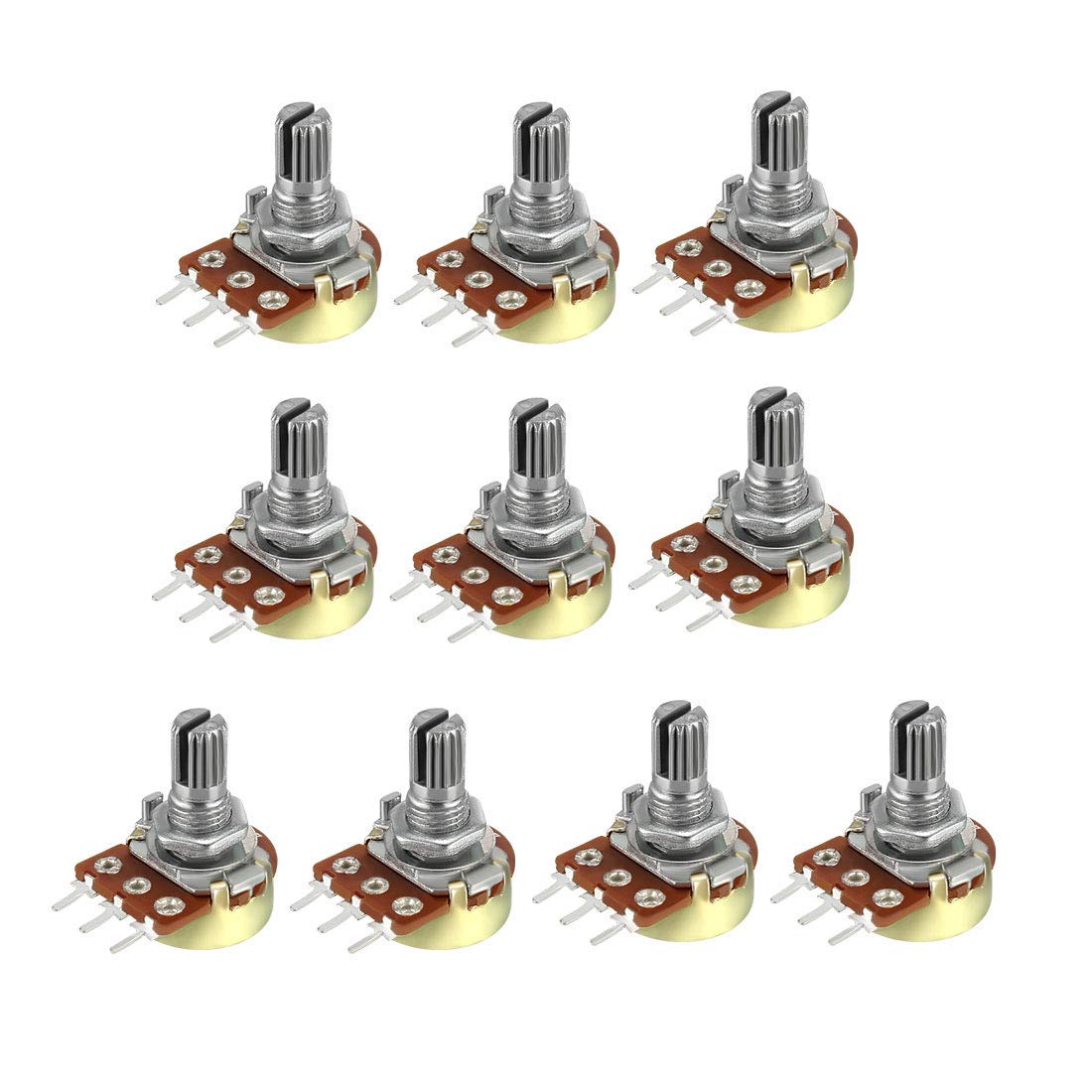 WH148 3pin 15mm Rotary Shaft Potentiometer, Audio Logarithm (A) Taper Pots