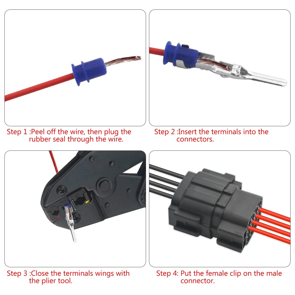 1.8mm Male+Female Waterproof Electrical Connector Plug for Car Automotive [Pair]