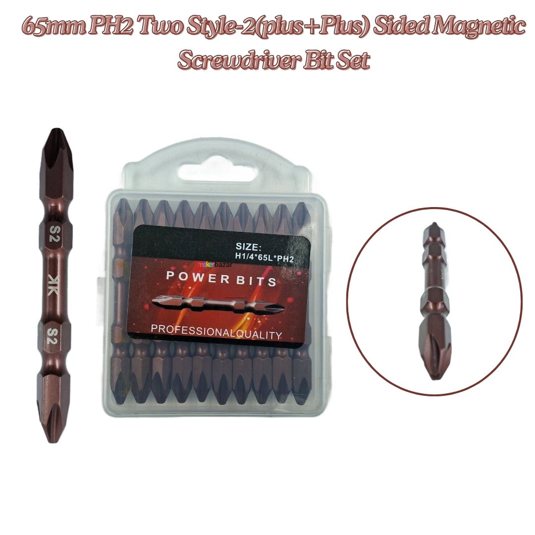 65mm PH2 Two Sided Magnetic Screwdriver Bit Set