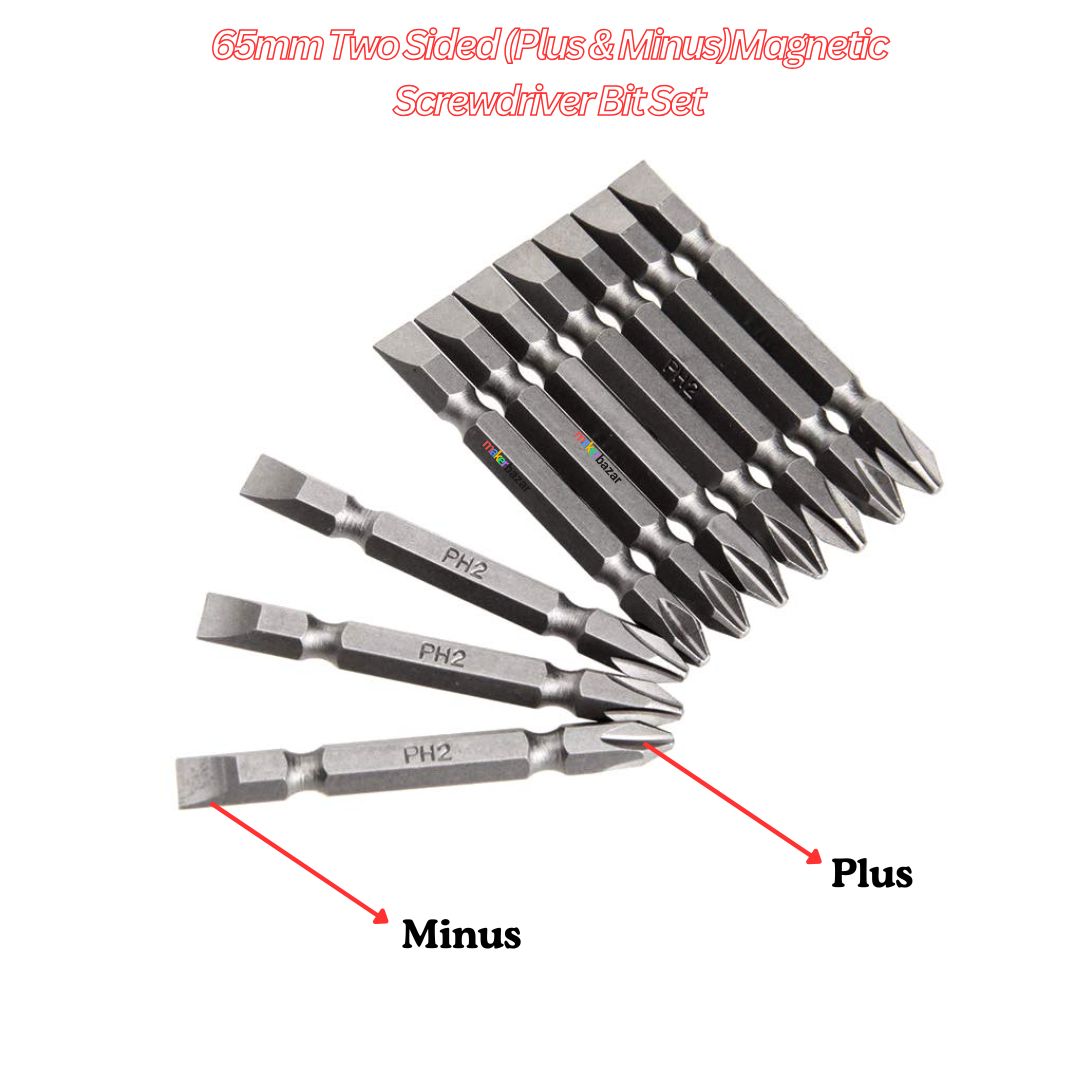 65mm PH2 Two Sided Magnetic Screwdriver Bit Set