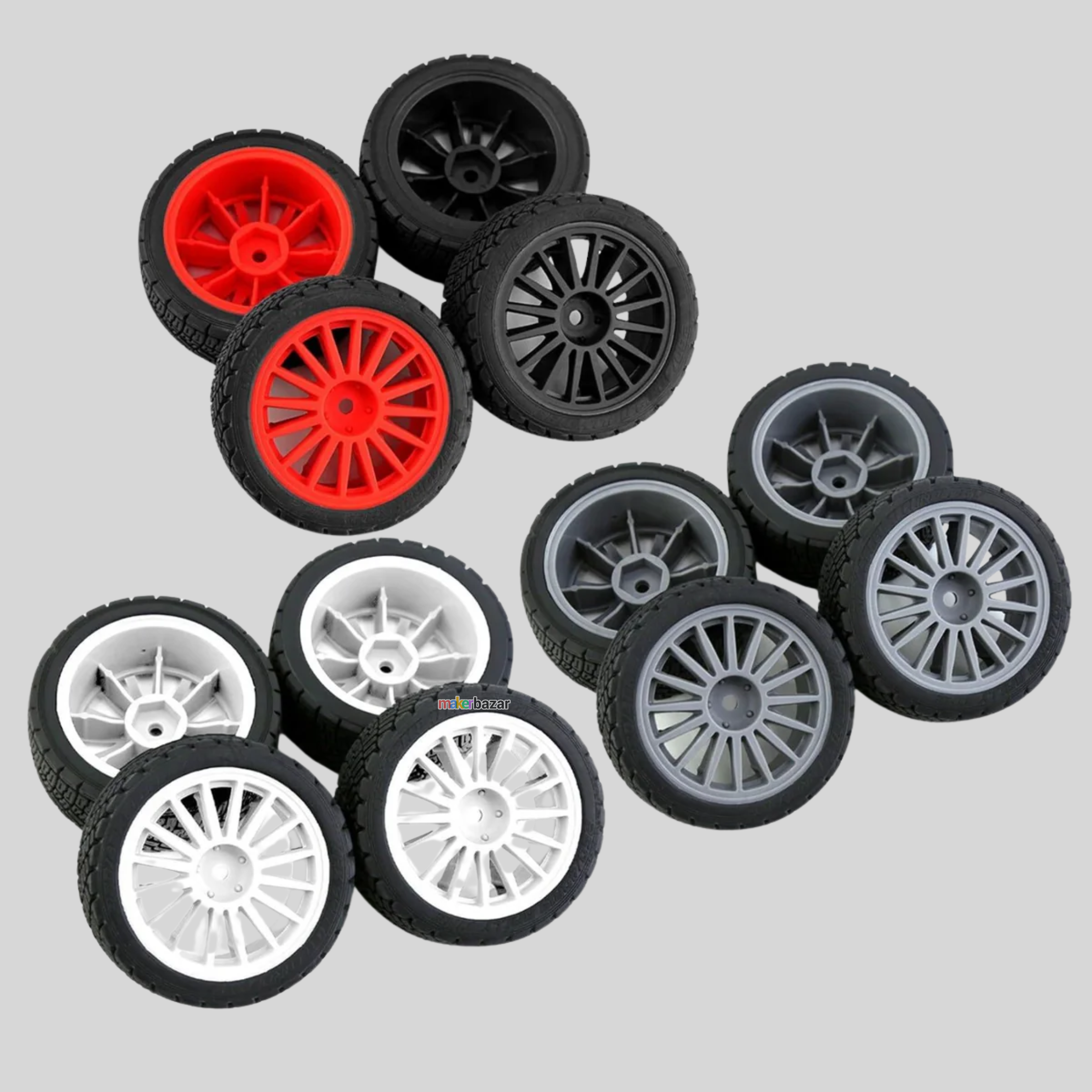67mm Hex Wheel+Tyre for 1/10 RC Drift Car [Pack of 4]