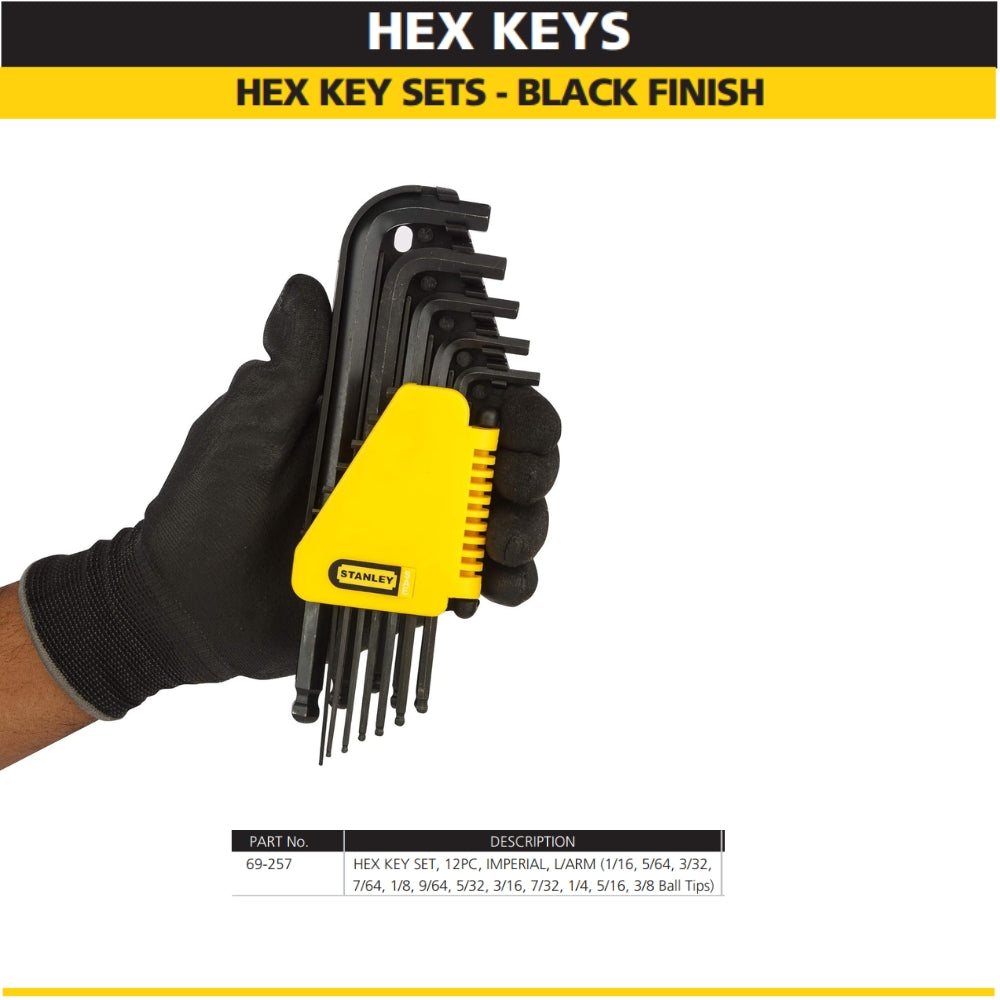 Stanley: Allen Hex Key Set - Black Finish