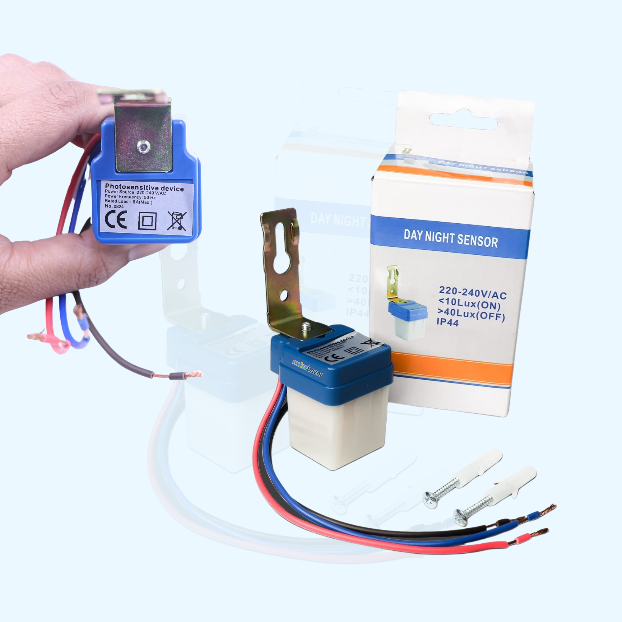 6A Day Night Photocell Sensor Switch 220V Automatic Street Light Control