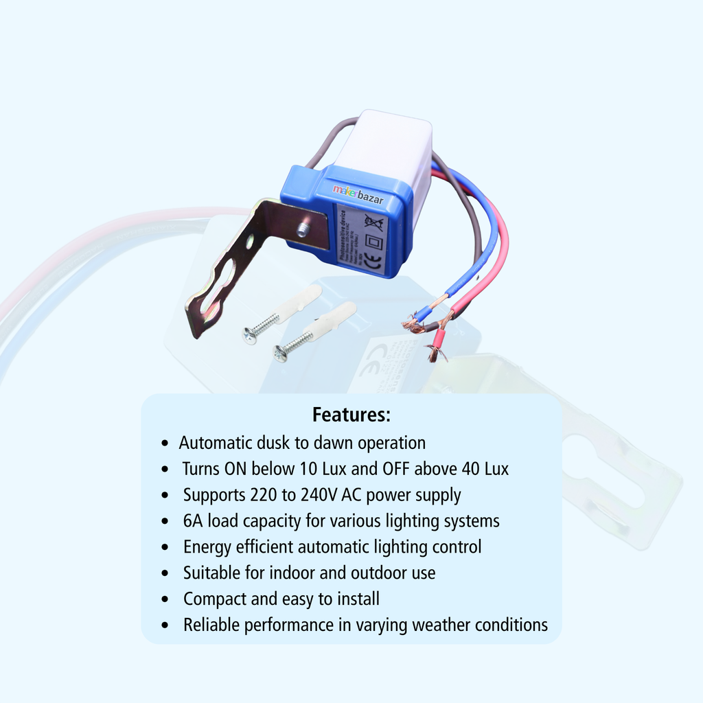 6A Day Night Photocell Sensor Switch 220V Light Control