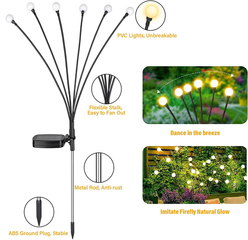 6-LED Solar Powered Firefly Lights