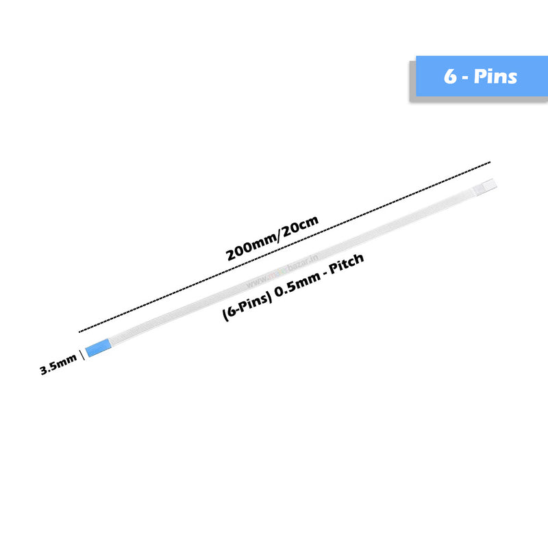 [Type-B] 0.5mm-Pitch 6-Pins FPC Reverse Ribbon Flexible Flat Cable