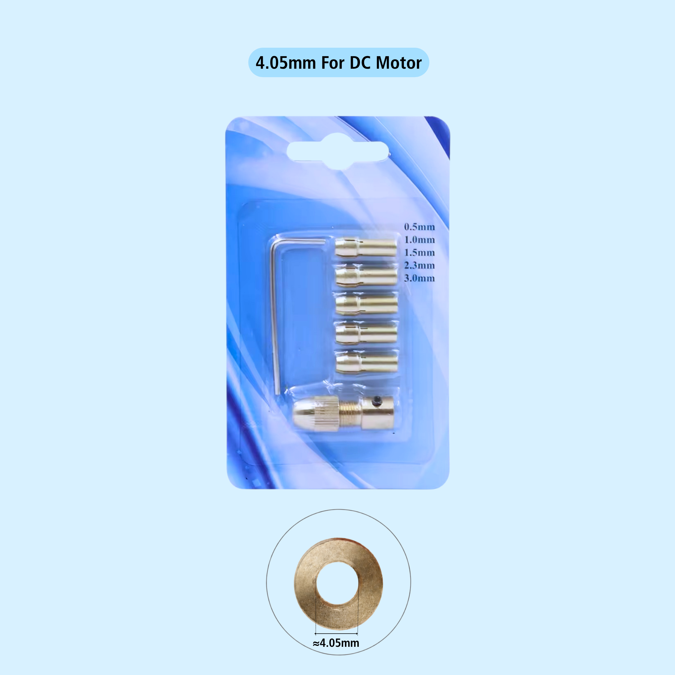7pcs Metal Shank Drill Chuck Collets (0.5–3mm) with Screw