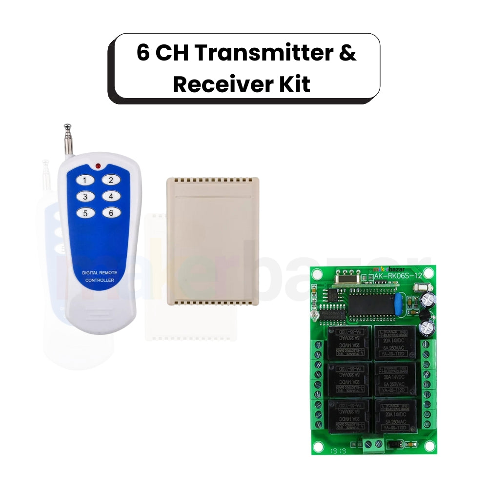 6 Button Learning Remote Buy 6-Way Wireless Remote Control Switch | Makerbazar
