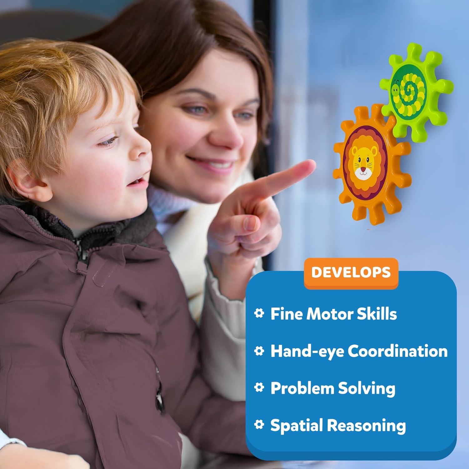 Interlocking Spinny Gear Sticky STEM Sensory Toy