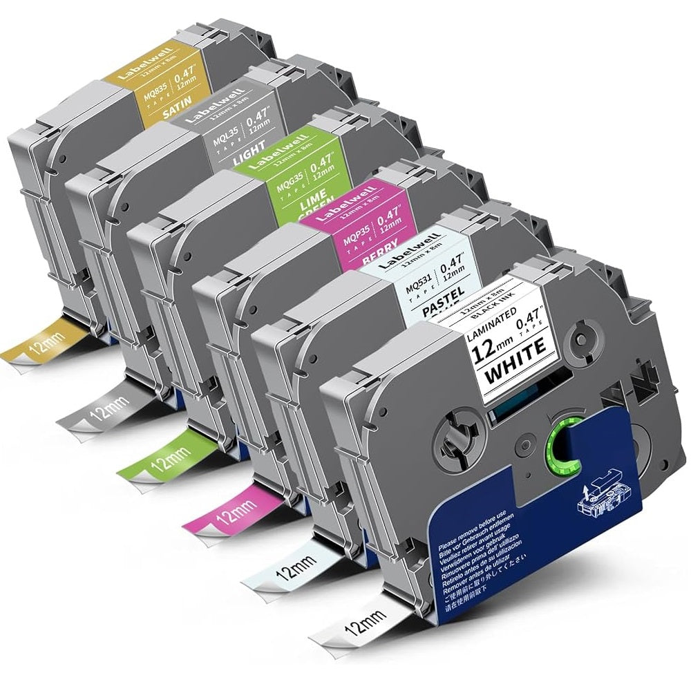 TZe TZ Label Maker Tape 12mm 0.47 Replacement Catridge