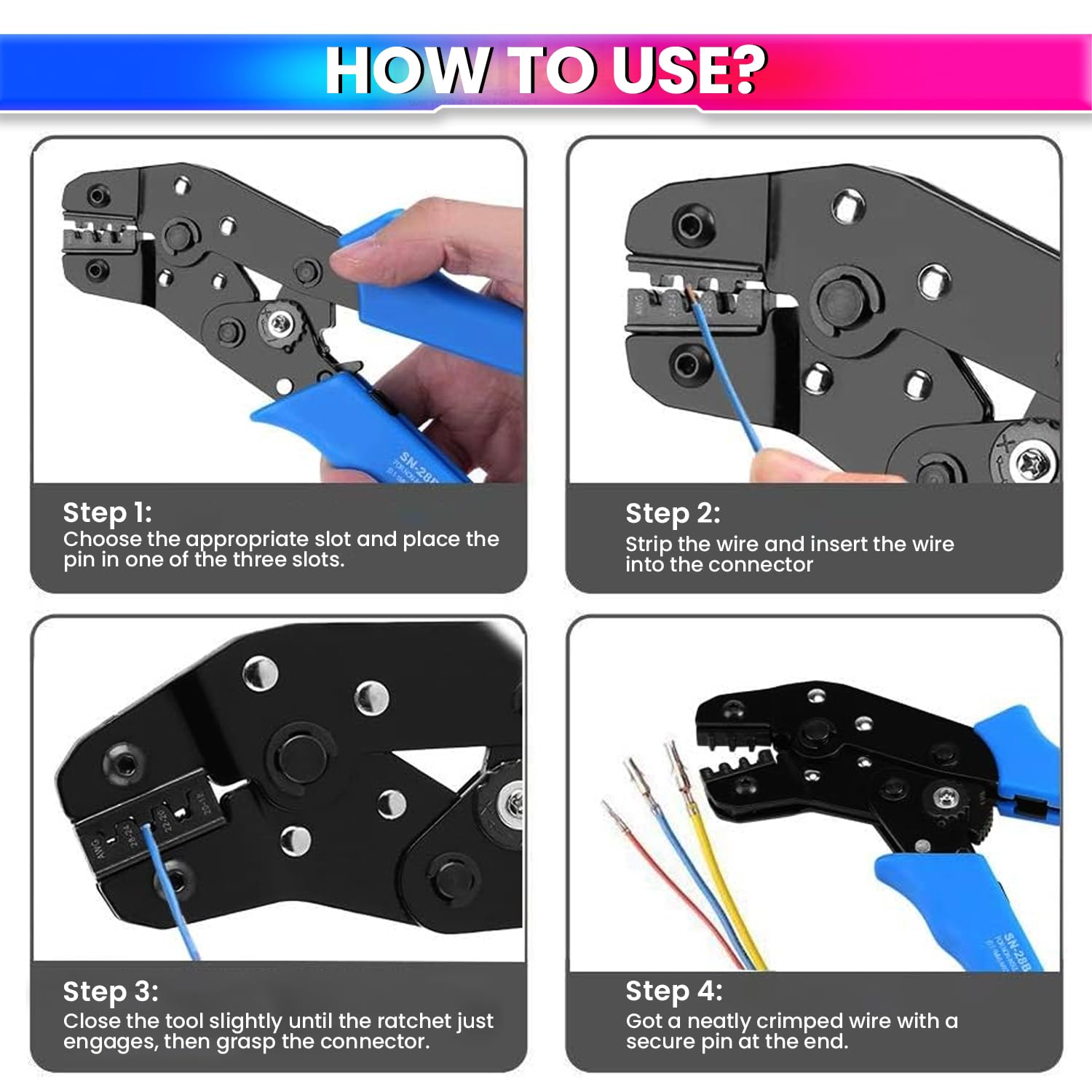 Connector Crimping & Stripping Tool for Precise Wire Connections