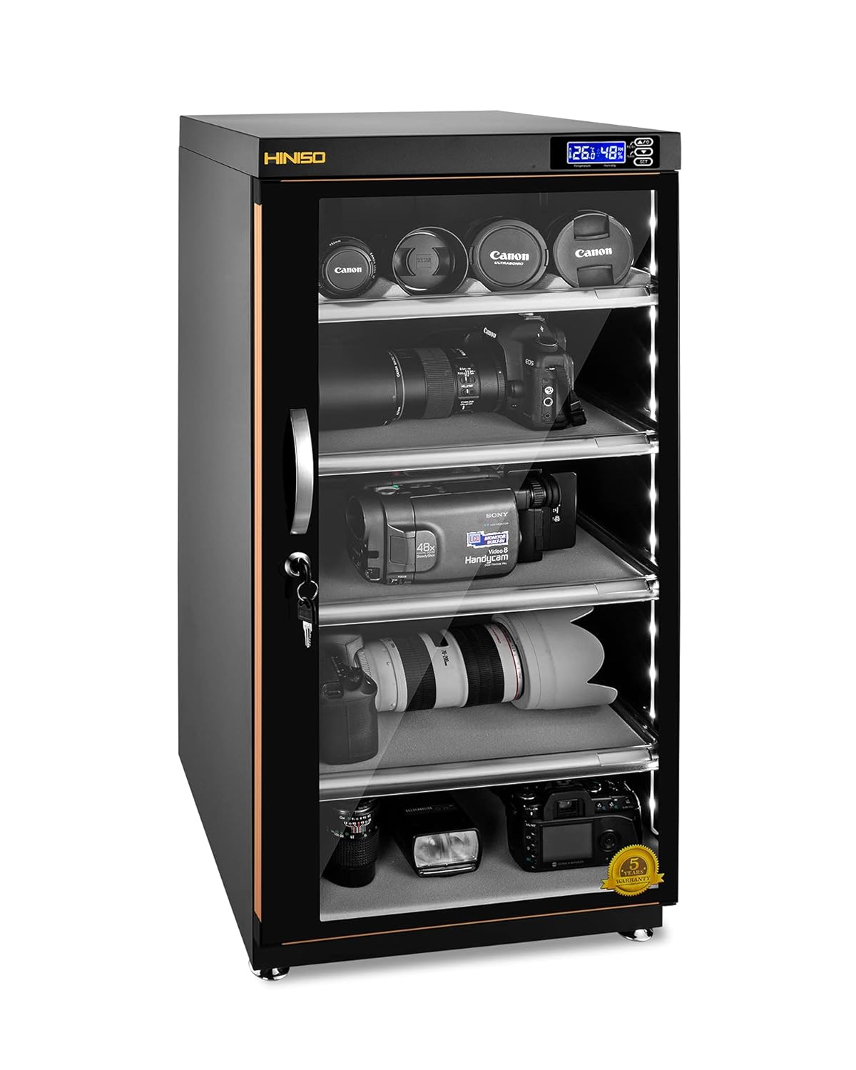 Hiniso AD-125S 139-Liters Electronic Dry Cabinet with Humidity Controller & Digital Display