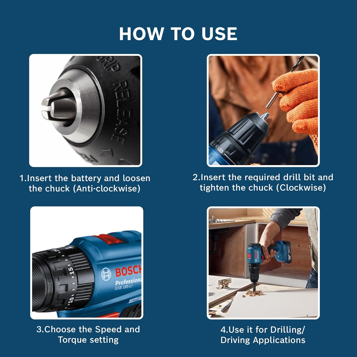 Bosch GSB 185-Li Cordless Drill Machine 2 Batteries + Charger [06019K31F2]