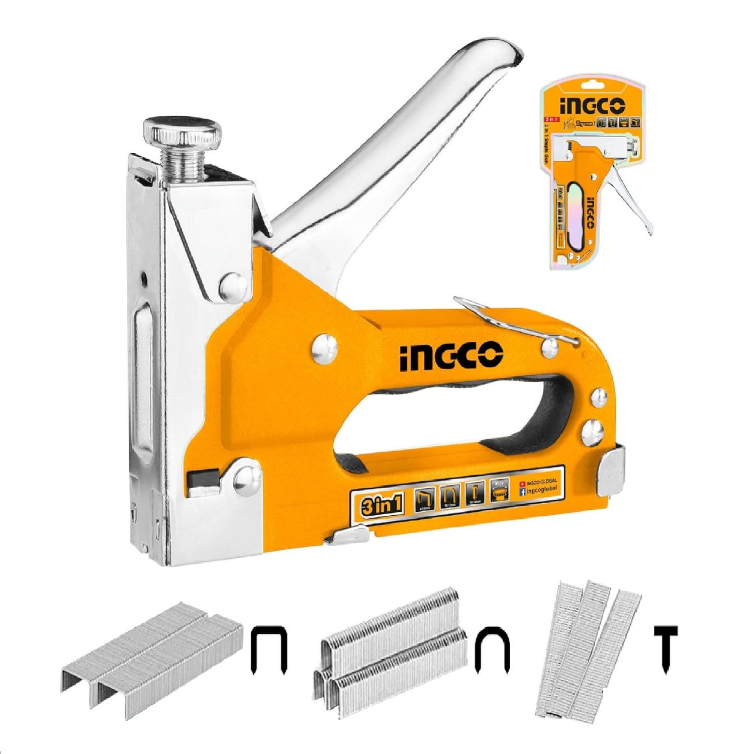 INGCO 3 in 1 Stapler with Staples Pins