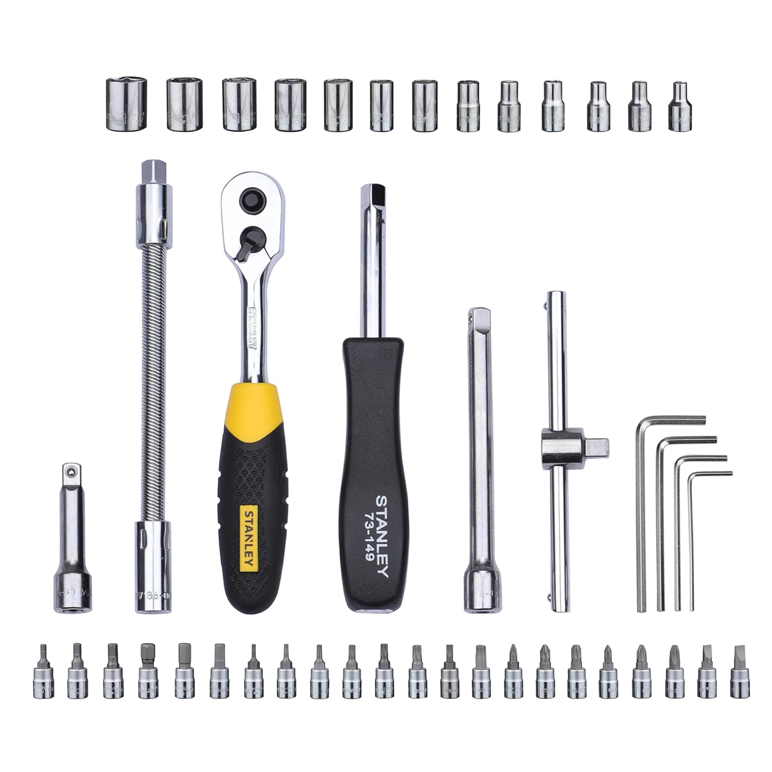 Stanley STMT72794-8 1/4'' 46pcs Square Drive Metric Socket & Bit Set