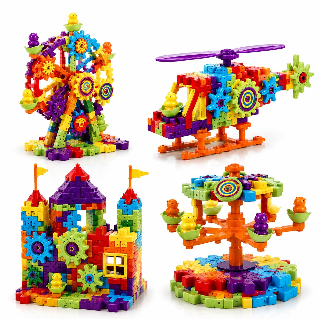 101-Pcs Miracle Motorized Spinning Rotating Gear Blocks