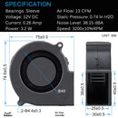7530 12v DC Radial Cooling Fan Blower Black 75x30mm