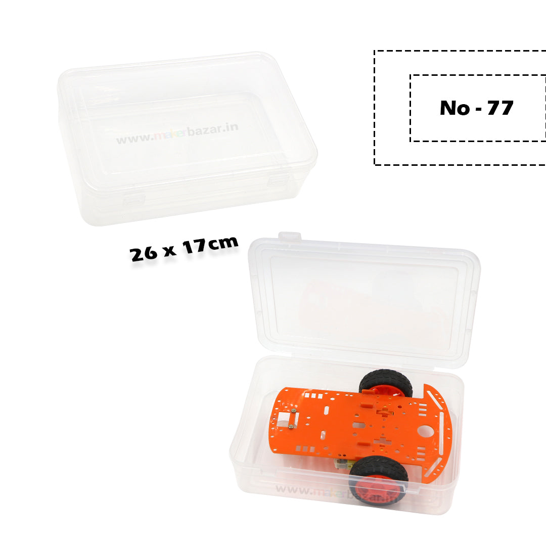 Transparent Rectangular Plastic Box with Attached Lid