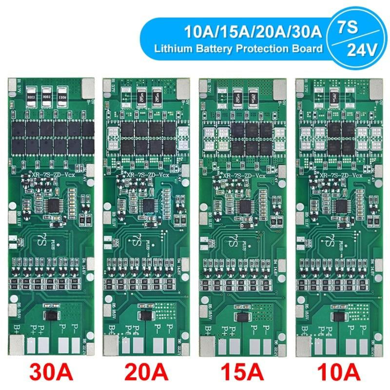 BMS 7S 24V Li-ion 18650 Battery Charge Board With Balance Function Short Circuit / Temperature Protection