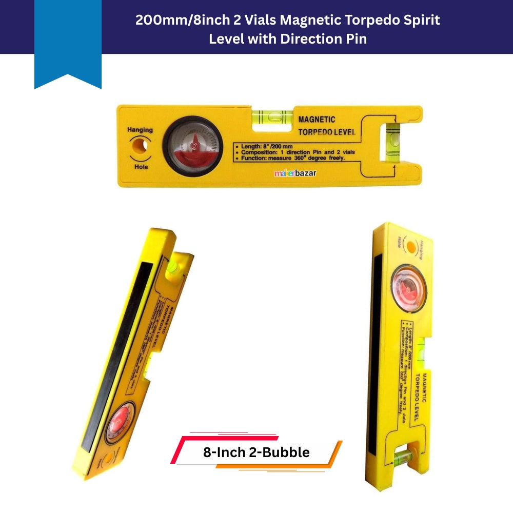 Mini Spirit Leveler Portable Torpedo Hand Tool [Plastic Body]