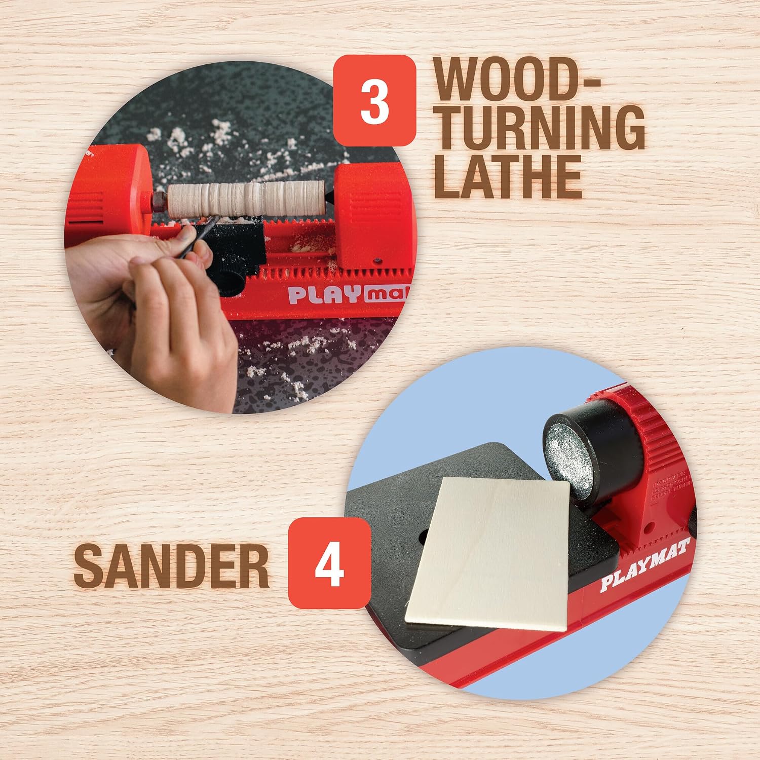 PLAYMAKE 4 in 1 Creative Workshop Safe for Children 5+ for Wood & Cardboard