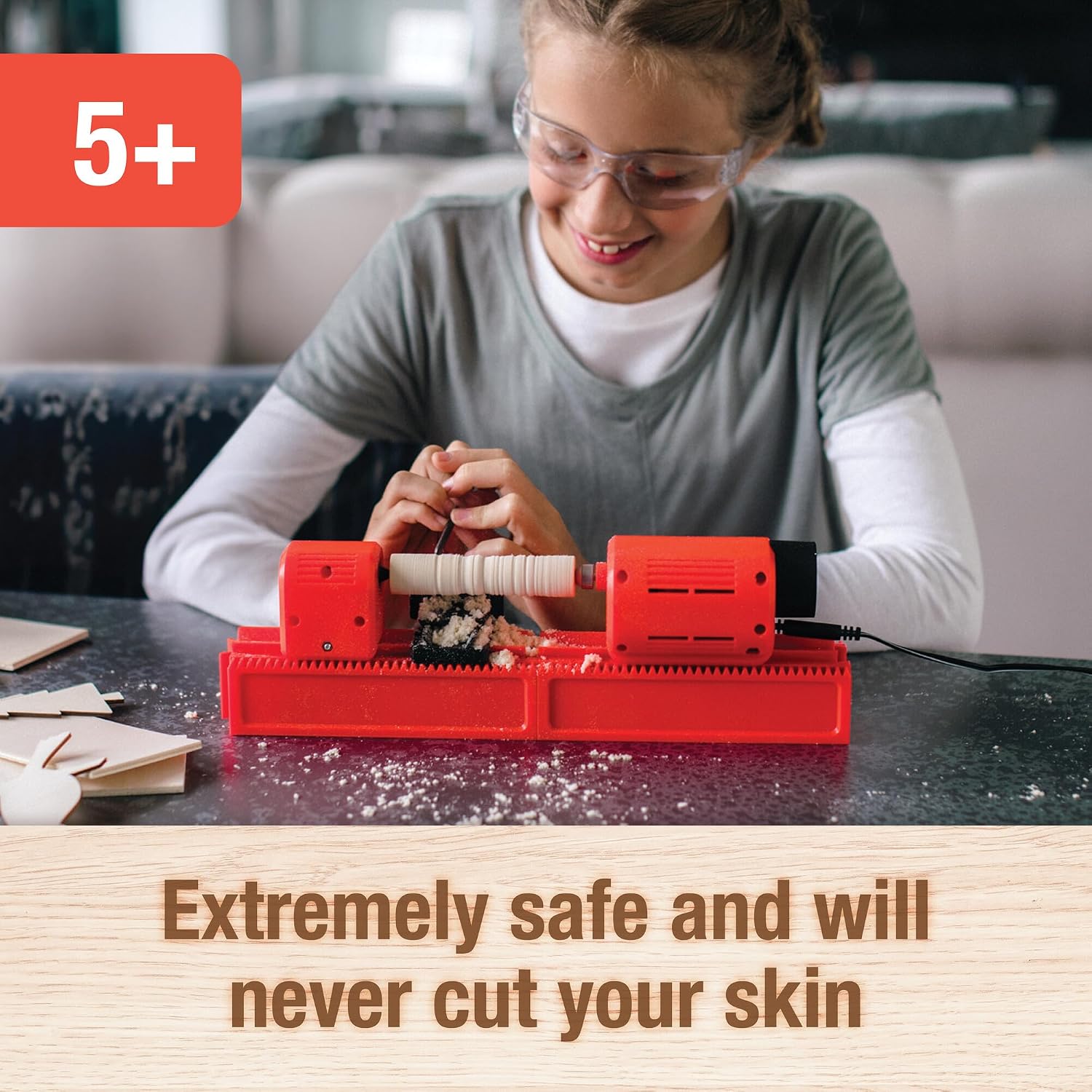 PLAYMAKE 4 in 1 Creative Workshop Safe for Children 5+ for Wood & Cardboard