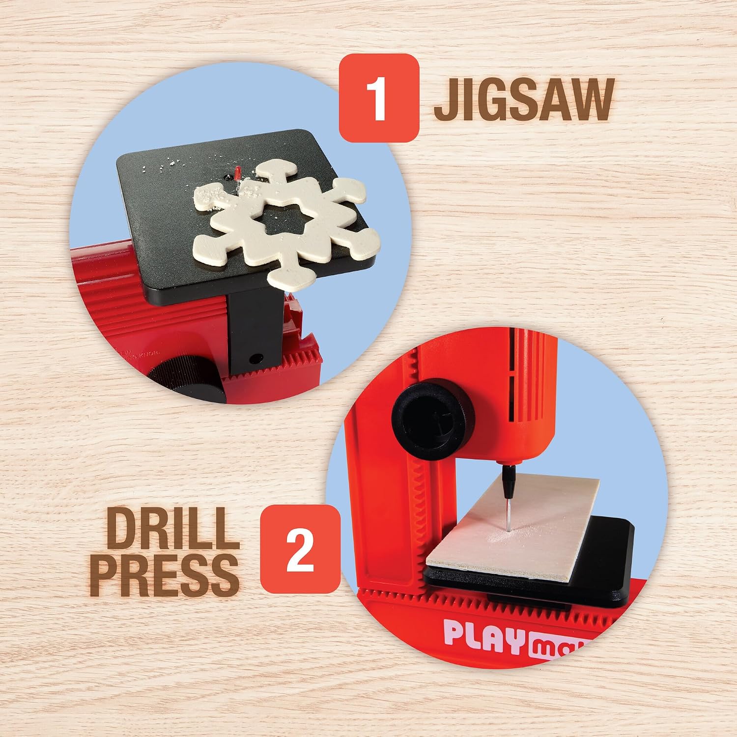 PLAYMAKE 4 in 1 Creative Workshop Safe for Children 5+ for Wood & Cardboard
