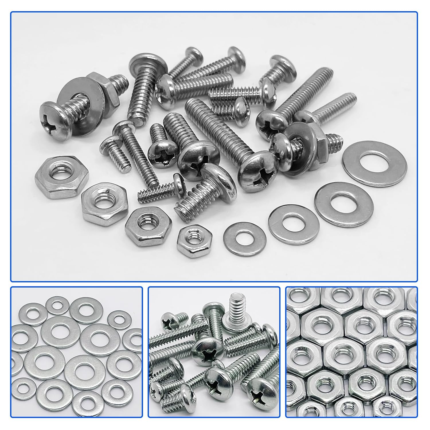 1110PCS Heavy Duty Bolt and Nut Assortment Kit (#4-40#6-32#8-32#10-24）
