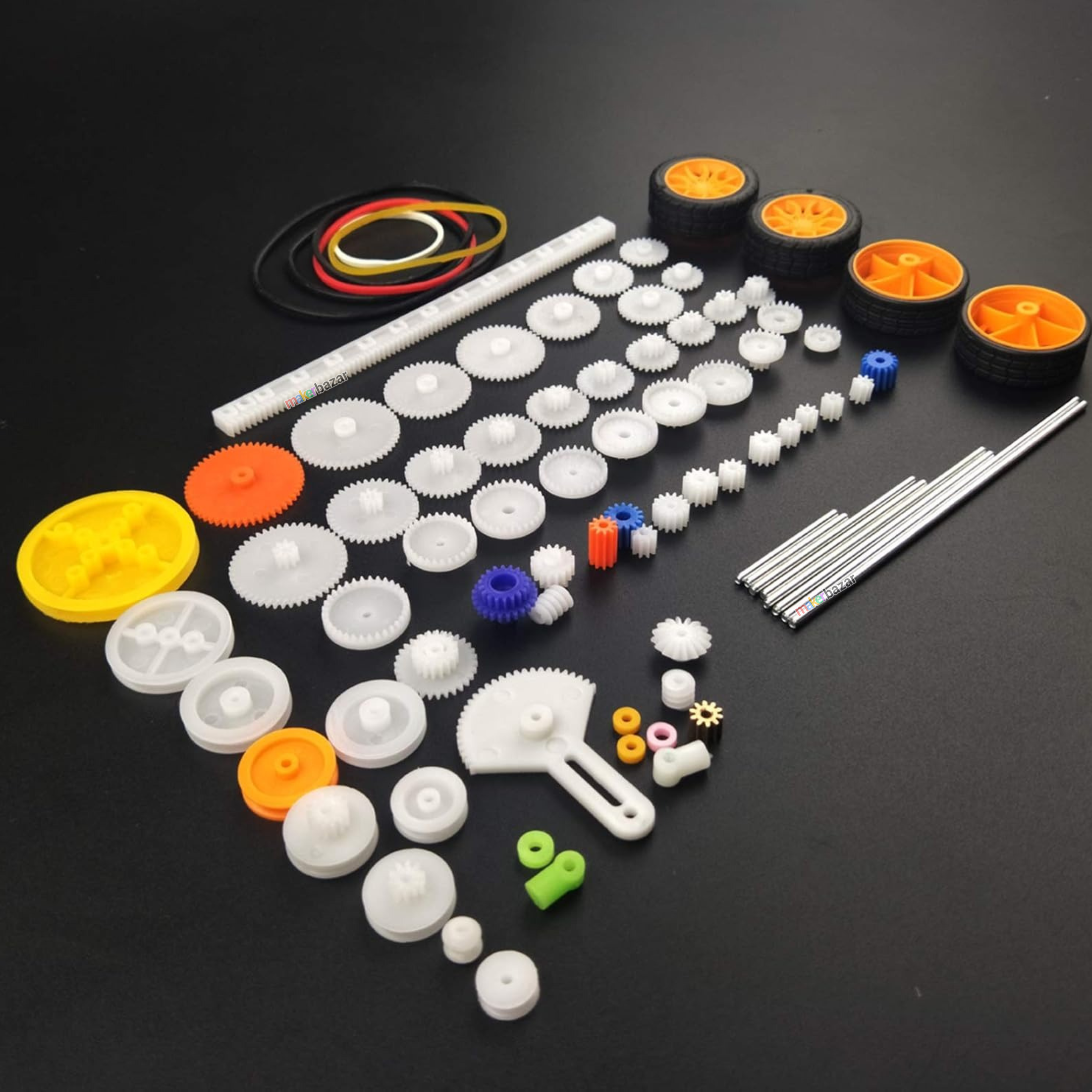 82pcs Plastic Gear Set Kit for DIY Robotics, Toy Cars & Mechanical Models