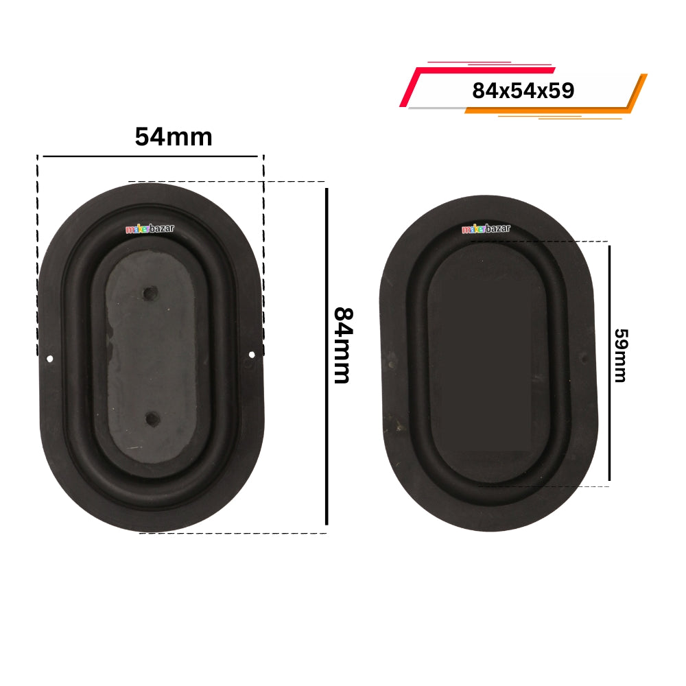 Rubber Passive Radiator Bass Vibration Plates Oval 84x54mm