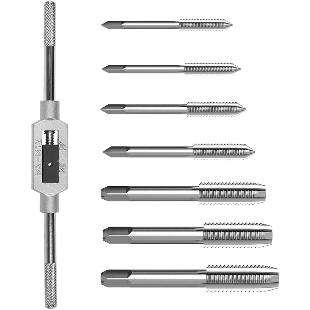 8Pcs M3-M12 Metric Screw Thread Tap and Die Set