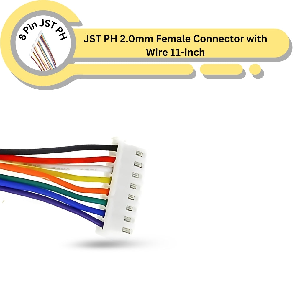 JST PH 2.0mm Female Connector with Wire 11-inch