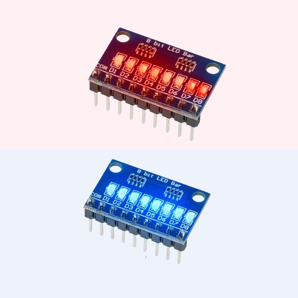8 Bit Red/Blue LED Indicator Module 3.3V 5V Common Anode/Cathode
