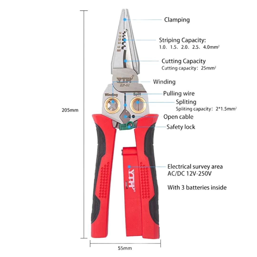 7-in-1 Wire Winding Splitting Pliers 8inch