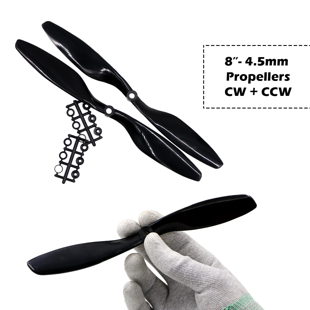 2-Blades 4.5mm Propellers For Drone/Quadcopters CW + CCW (1-Pair)