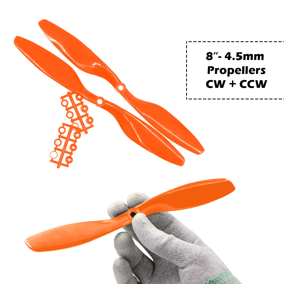 2-Blades 4.5mm Propellers For Drone/Quadcopters CW + CCW (1-Pair)