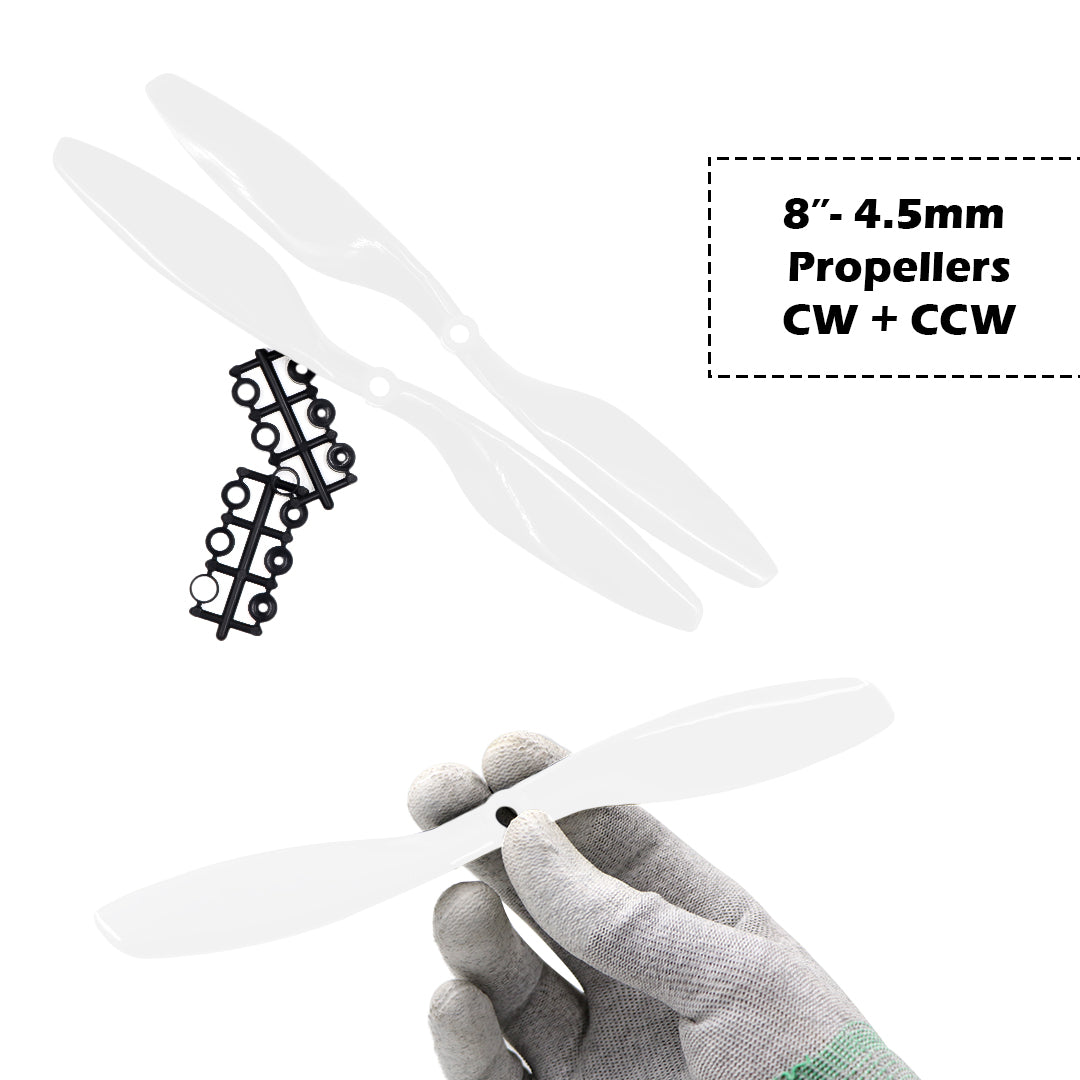 2-Blades 4.5mm Propellers For Drone/Quadcopters CW + CCW (1-Pair)