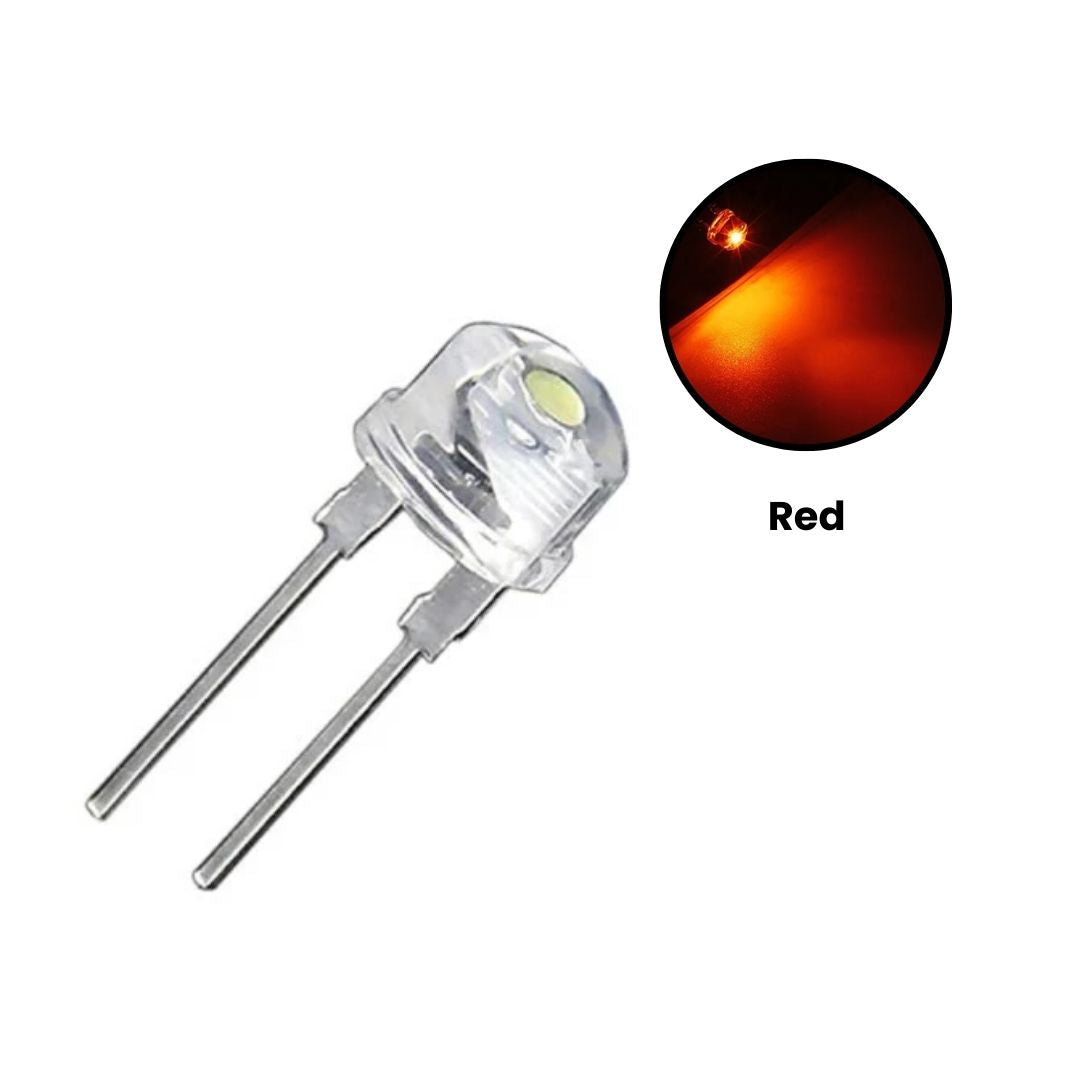 100pcs 5mm Warm White LED Lights - Straw Hat Wide Angle, 8000MCD, Water Clear