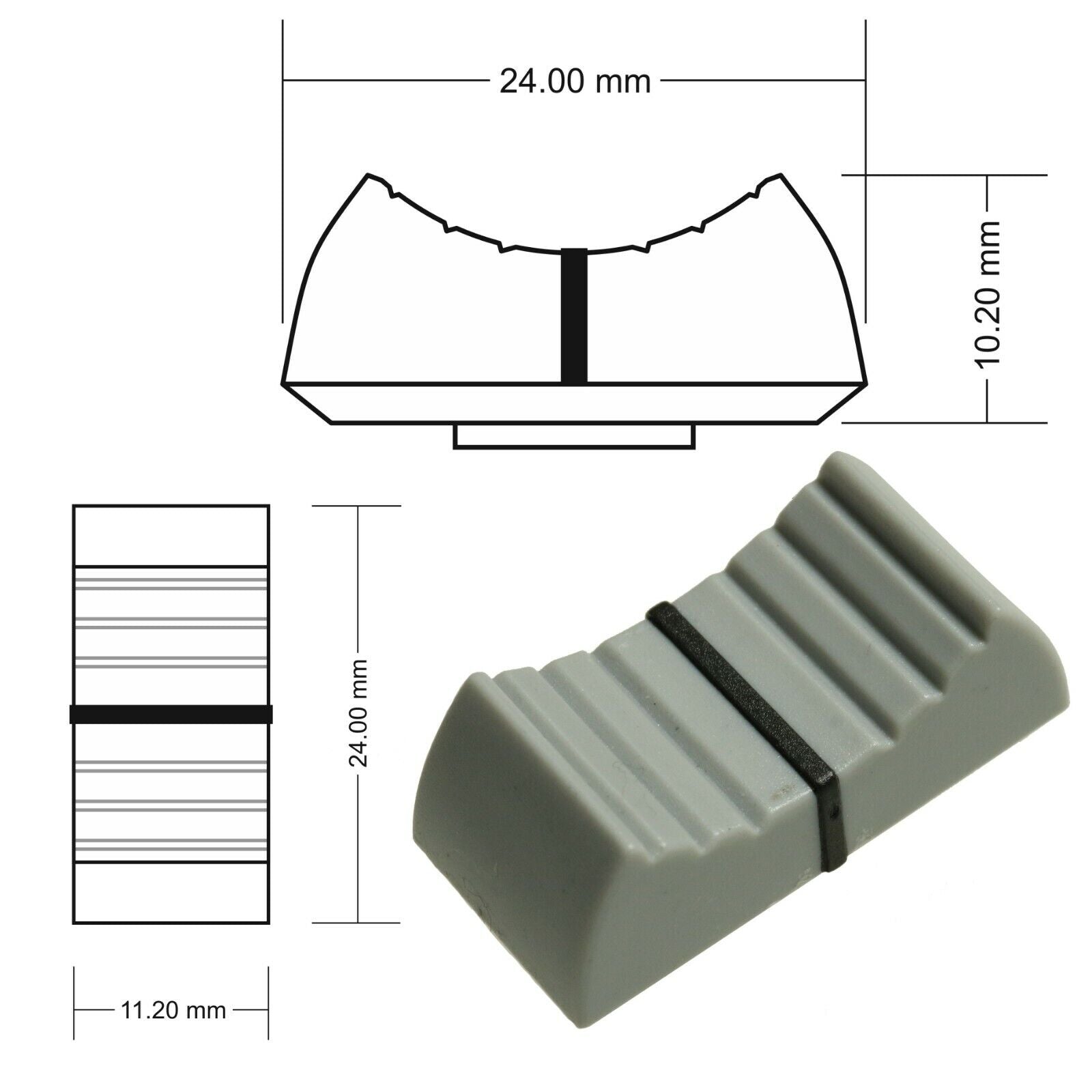 Fader Knob Touch Sensitive Slider Ribbed Mixer Potentiometer Cap uni