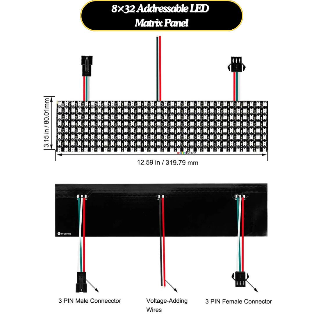 Pannelli LED Matrix WS2812B RGB - 5 Pezzi 832 Pixel Programmabili - Foto 8