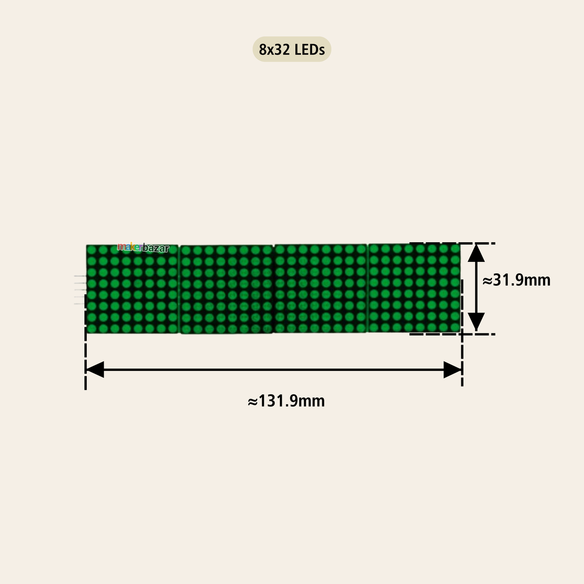 MAX7219 8x32 LED Dot Matrix Display Module