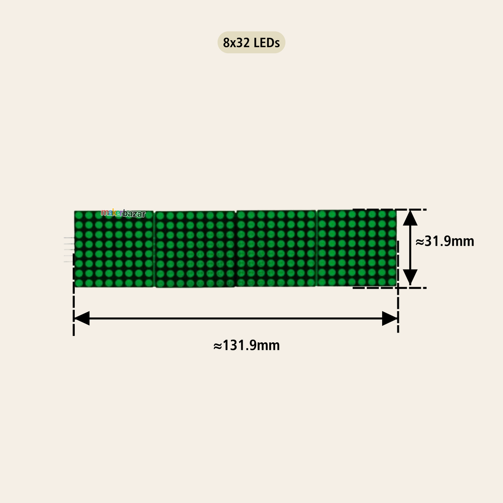 MAX7219 8x32 LED Dot Matrix Display Module