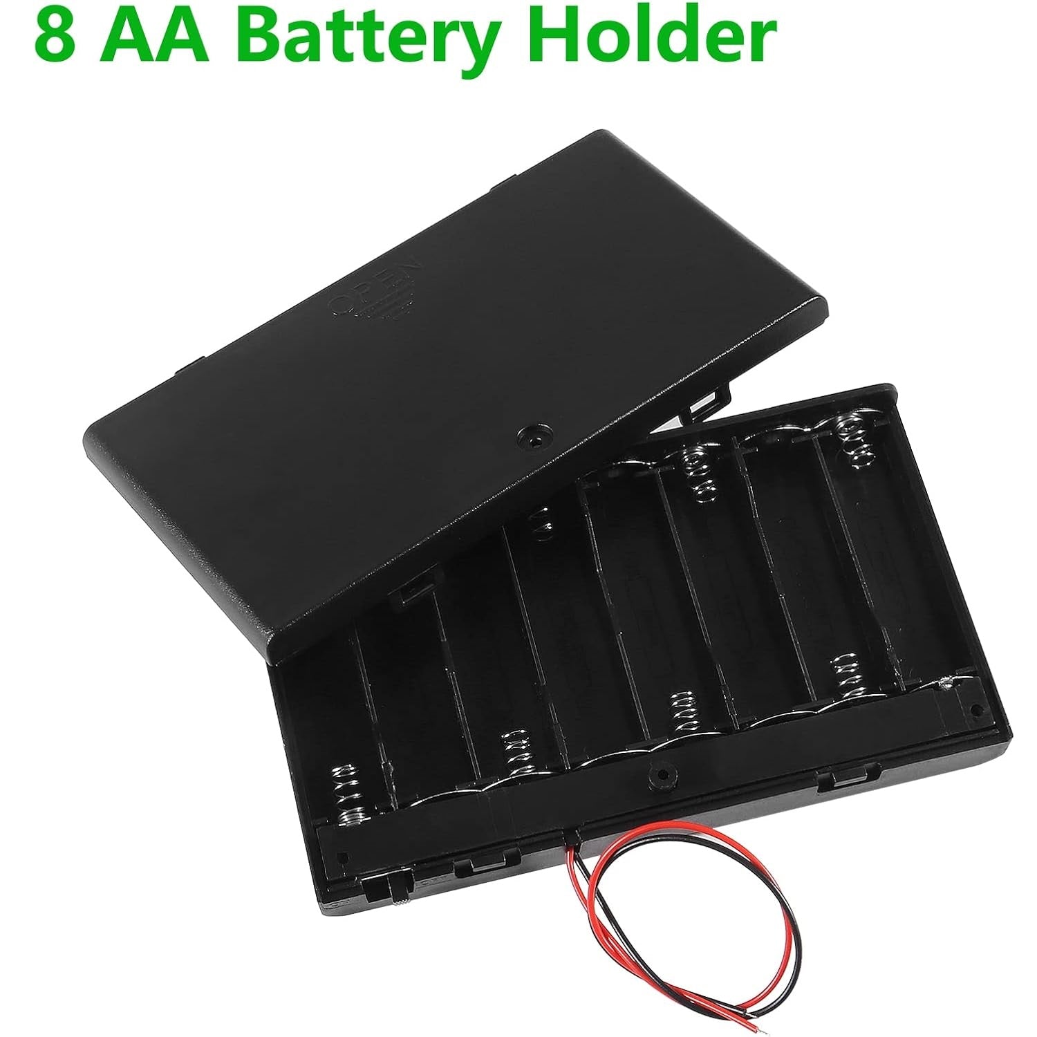 AA Cell Holder Close Plastic Case With Wire & Cover