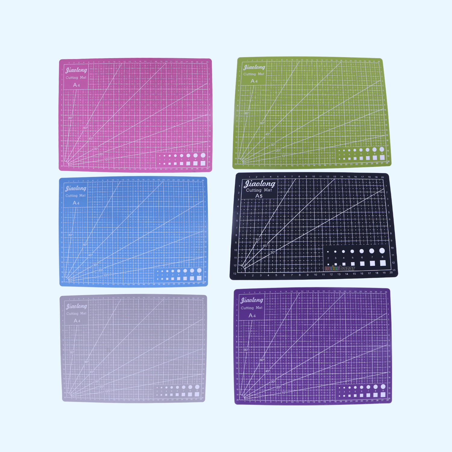Self-Healing 5-Layered Flexible Cutting Mat Marked with Pattern and Gr
