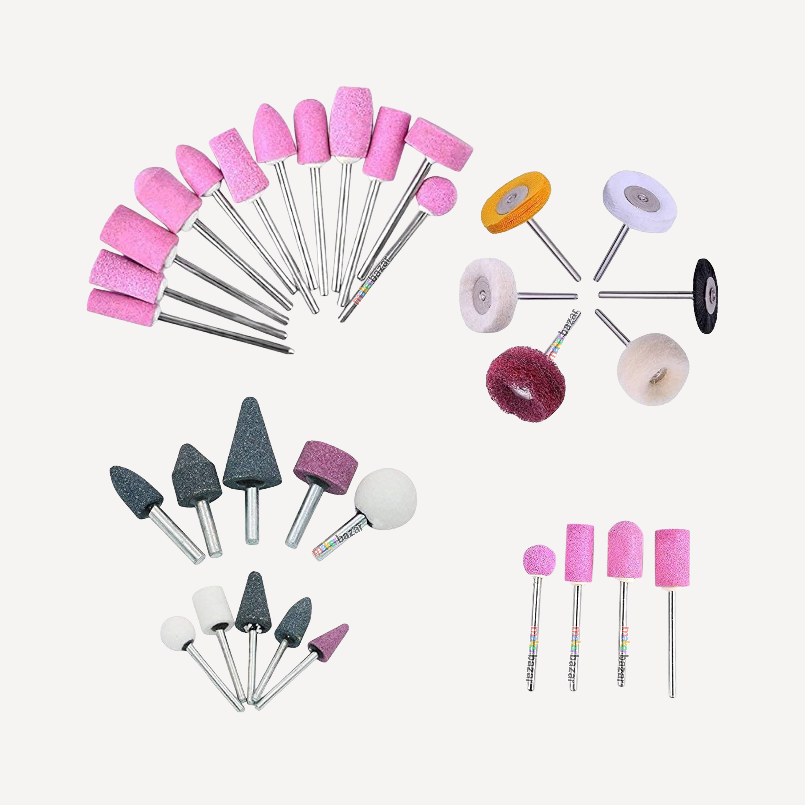 12pcs Stone Grinding & Polishing Rotary Bits Set – 3mm Shank