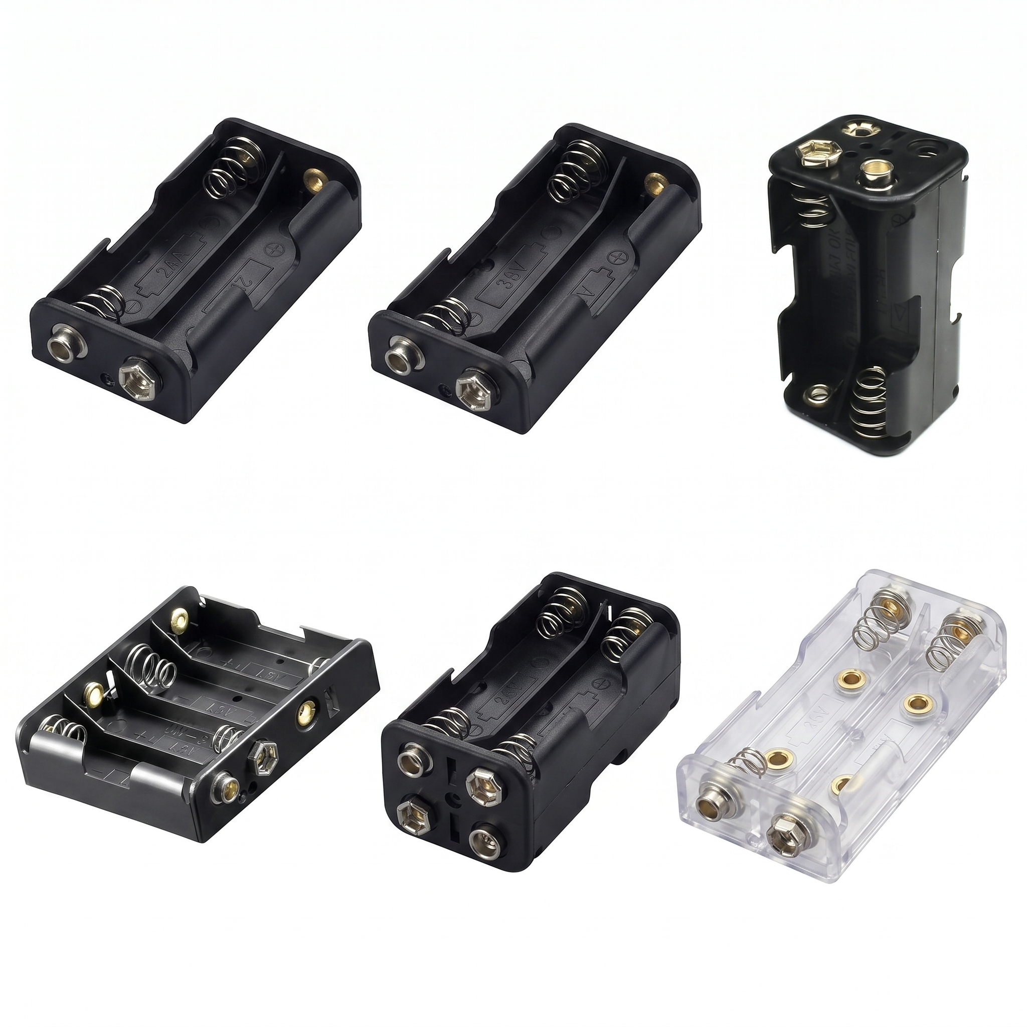 AA Cell Holder Plastic Battery Case with Standard Snap Connector