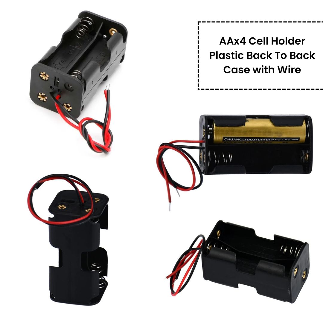 AA Cell Holder Open Plastic Case With Wire